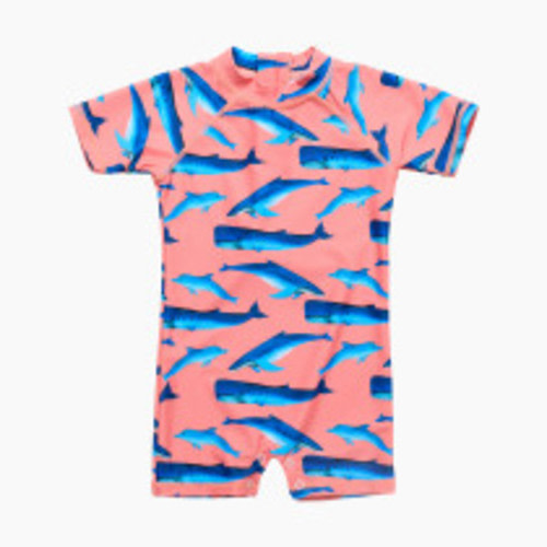 Snapper Rock Swimwear Short Sleeve Sunsuit - Peach, 0-6 M