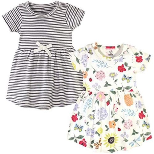 Touched by Nature Girls' One Size Organic Cotton Short Long-Sleeve Dresses 6-9 months