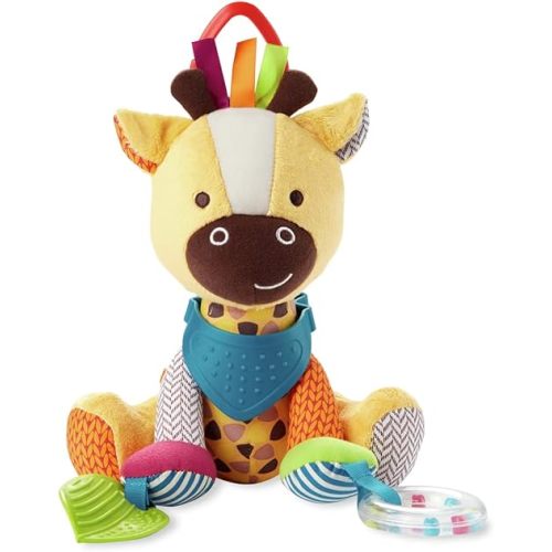 Skip Hop Bandana Buddies Baby Activity and Teething Toy with Multi-Sensory Rattle and Textures, Giraffe