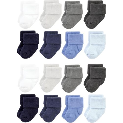 Hudson Baby Unisex Cotton Rich Baby Terry Socks 16-Pack
