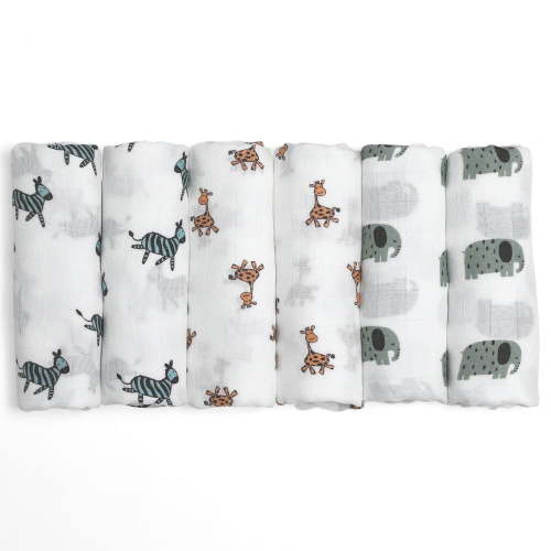 Walmart Black Friday Deals 2025 - "GLLQUEN BABY Organic Muslin Swaddle Blankets 6-Pack, 27""x27"" Breathable Unisex Receiving Swaddles for Newborns"