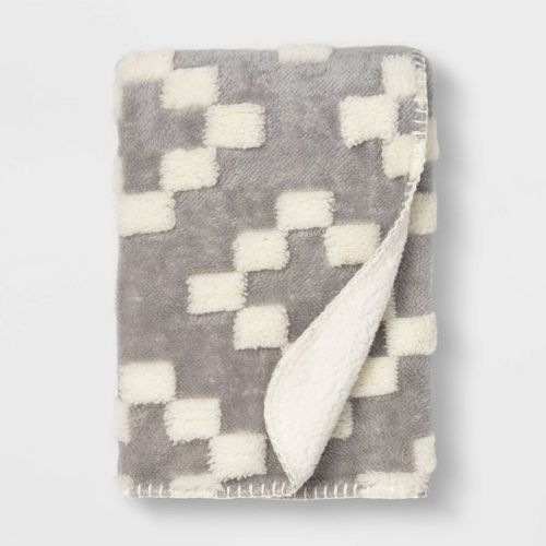 Plush Stroller Blanket Geo - Cloud Island™ Gray