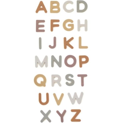Neutral Silicone Alphabet Magnetic Letters, 26 Piece Non Toxic Learning Set, Perfect for Refrigerator, Whiteboard and Educational Activities