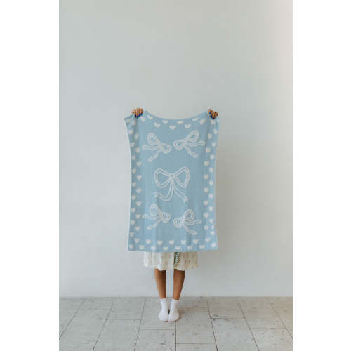 Blue Bow Baby Blanket (30*40)