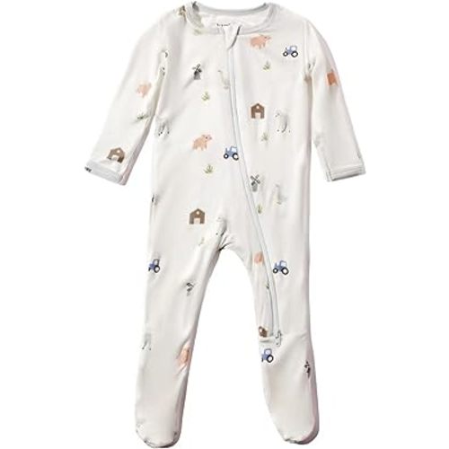 Soft Baby Bamboo Viscose Footie Pajamas, Zipper Closure, 0-24 Months
