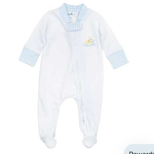 Little Waddlers Zip Footie - Light Blue