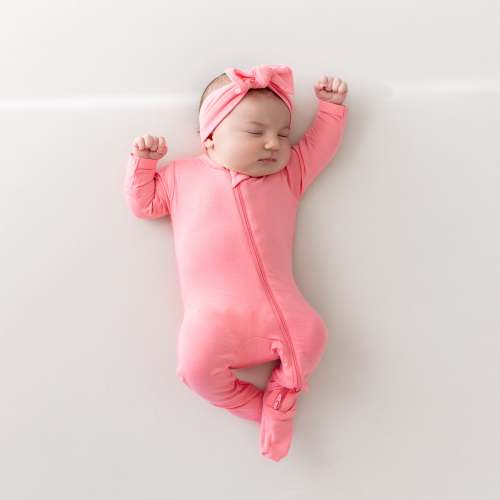 Zippered Footie in Guava