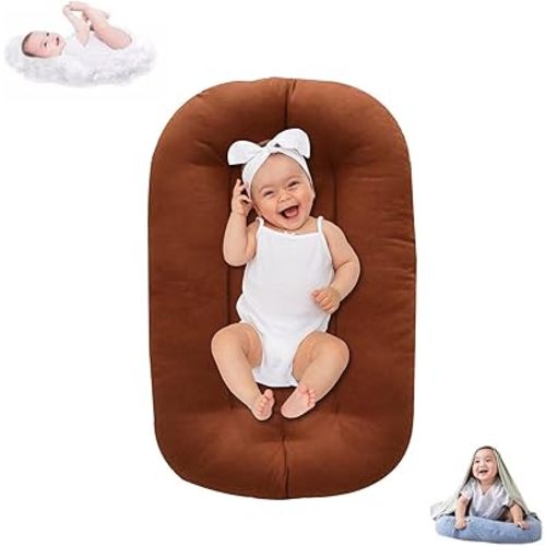 Baby Lounger for Infants 0-12 Months, Bionic Design Baby Lounger Soft Organic Cotton Breathable Lounger, Newborn Babies Essentials Gifts