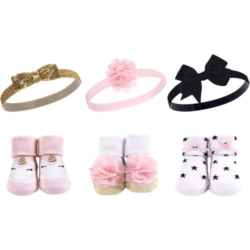 Hudson Baby Girl's Headband and Socks Giftset