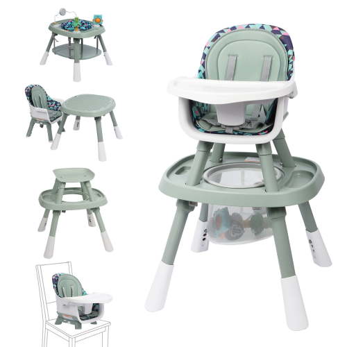 Reasea 15-in-1 Portable Baby High Chair, Convertible High Chair for Babies and Toddlers, Light Green