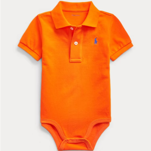 Cotton Mesh Polo Bodysuit | Ralph Lauren