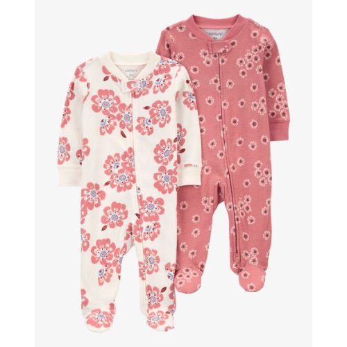 Baby 2-Pack Floral 2-Way Zip Cotton Sleep & Play Pajamas - Carter's | Carter's