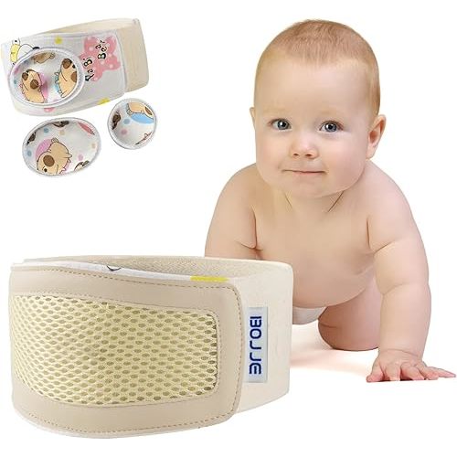Umbilical Hernia Belt Baby/Infant Belly Button Band Wrap Truss Abdominal Binder for Children Kids Support Adjustable Navel Band Newborn Umbilical Cord 15-20 inch
