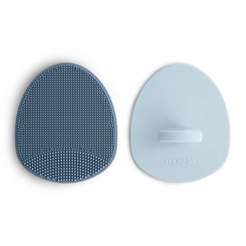 Mushie Cradle Cap Brush - Tradewinds/periwinkle - 2pk