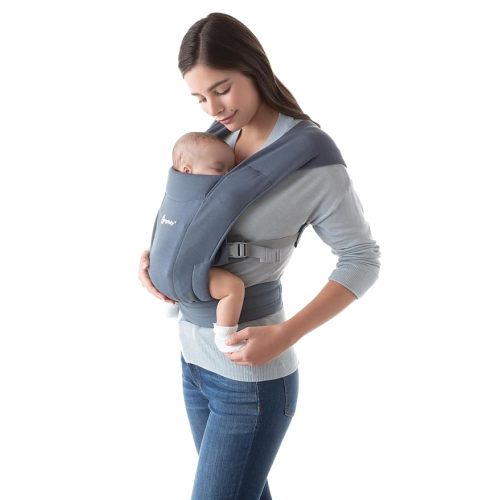 Ergobaby Embrace Cozy Newborn Baby Wrap Carrier (7-25 Pounds), Ponte Knit, Oxford Blue