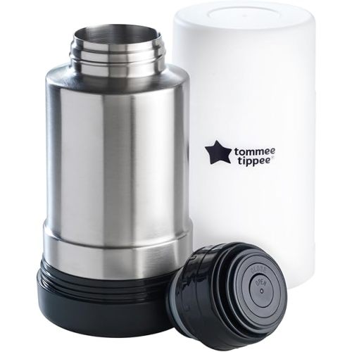 Tommee Tippee Closer to Nature Portable Travel Baby Bottle Warmer and Food Warmer, Ideal for Travel, Thermal Insulation, Stainless Steel Flask with Leak-Proof Lid