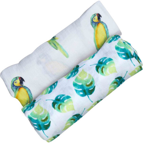 Organic Muslin Swaddle Gift Set, Tropical Paradise - Malabar Baby | Maisonette