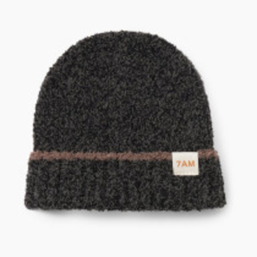 7AM Enfant Fuzzy Beanie - Black Melange, 0-6 M