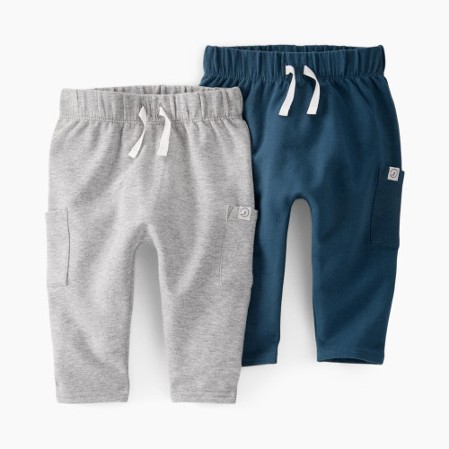 Carter's Little Planet Organic Cotton Sweatpants (2 Pack) - Navy/Grey, 3M