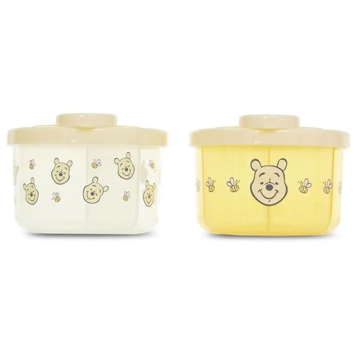 Disney Baby 2 Pack Formula Dispenser with Snap-On Lid for On-The-Go Feedings,Milk Powder Dispenser for Traveling with Infant, (Mickey Mouse, Minnie Mouse, Winnie The Pooh) 2 Pack