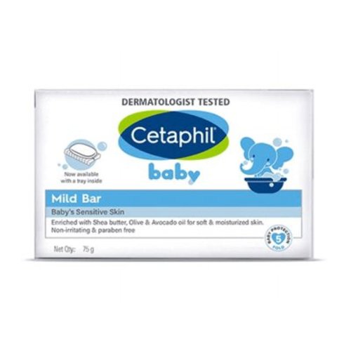 Cetaphil Baby Mild Bar with Shea Butter | Moisturises the Skin | Paraben-Free 75 gm Soap