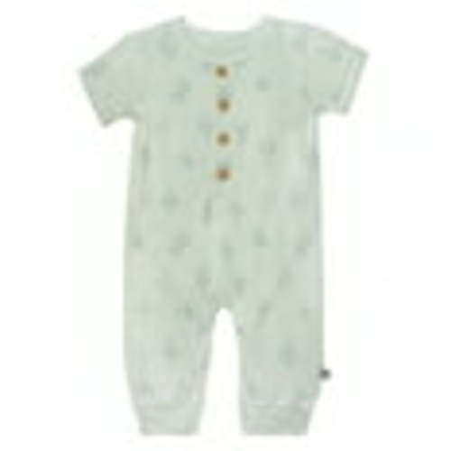 Modern Moments by Gerber Gender Neutral Short Sleeve Henley Romper, Sizes 0/3 Months - 24 Months