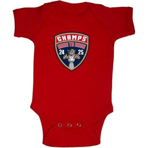 Panthers 2025 Champions Back 2 Back Baby 1 Piece Short Sleeve