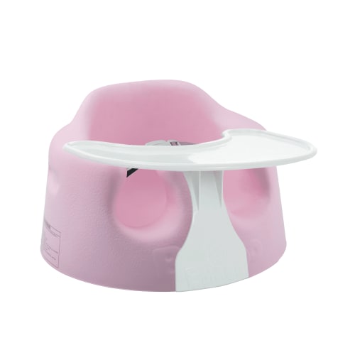 Bumbo Baby Foam Wide Floor Seat with Play Top Tray Attachment, Pink