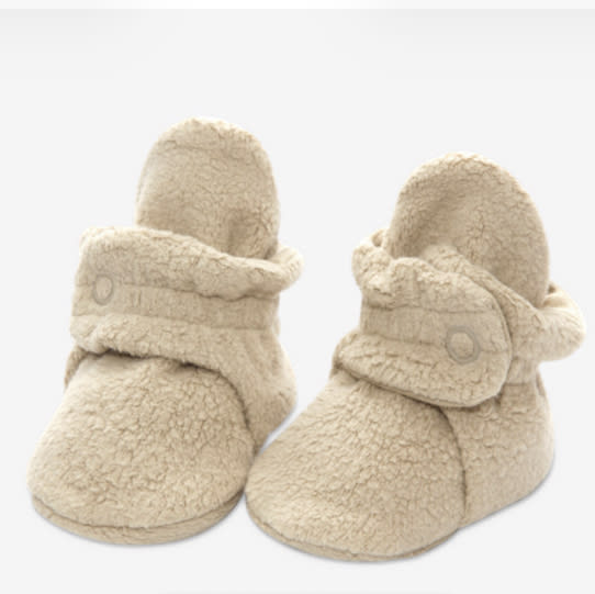 Zutano Cozie Fleece Stay-On Baby Bootie Slipper - Khaki