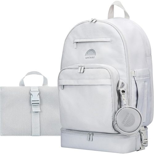 Diaper 16" Baby Bag Backpack for Moms and Dads with Baby Boys and Girls - Grey
