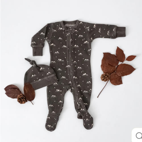 Organic Cozy 2-Way Zipper Footie in Bark Mountains – L'ovedbaby