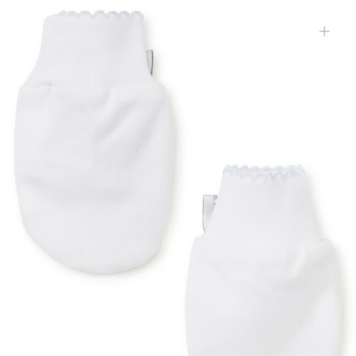 White/Blue Kissy Basics Mittens