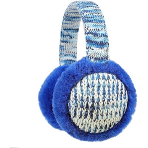 F Flammi Kids Knit Earmuffs Winter Outdoor Furry Ear Warmers for Boys Girls from Toddler to Big Kids