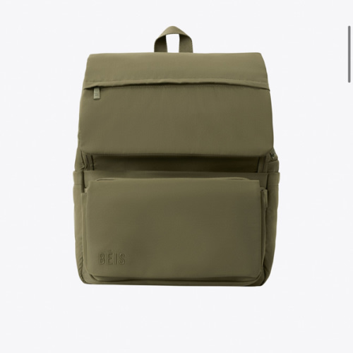 BÉIS 'The Ultimate Diaper Backpack' in Olive - Green Backpack Diaper Bag