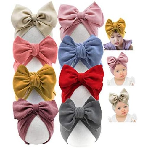 Baby Turban Newborn Girl Hospital Hat Cotton Toddler Big Hair Bow Infant Toddler Kid Headwrap