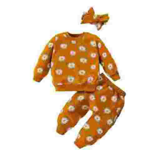 Edvintorg Toddler Girl Winter Clothes Set Fashion Sweatsuits Cute Printed Casual Long Sleeve Sweatshirt and Pocket Sweatpants Suit 6M-3Y Girls Boutique Outfits