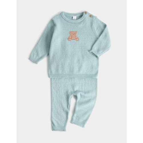 2 Piece Intarsia Bear Knitted Outfit (0-12 Mths)