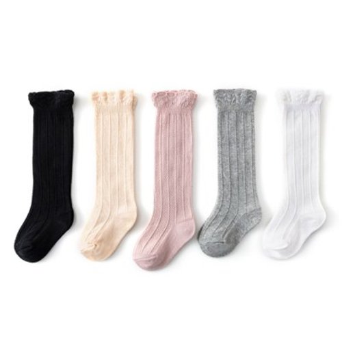American Trends Baby Girls Boys Uniform Knee High Socks Tube Ruffled Stockings Infants and Toddlers Long Unisex Socks Tights Baby 5 Pack Colorful A M