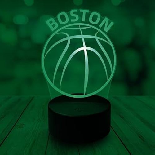 CLORURBANLIVE 3D Basketball Boston Night Light 3D Illusion Lamp for Boys Gift 16 Changing Color Remote Control Kids Room Ball Decor Lighting (Boston Multicoloured)