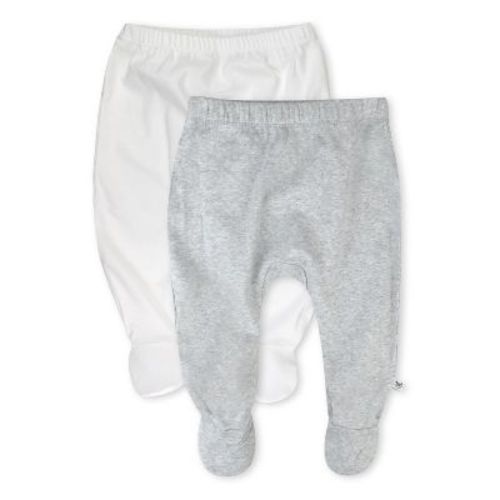 2-pack Organic Cotton Footed Pants Fog Newborn