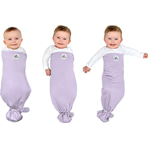 The Ollie Swaddle - Helps to Reduce The Moro (Startle) Reflex - Made from a Custom Designed Moisture-Wicking Material - Lavender