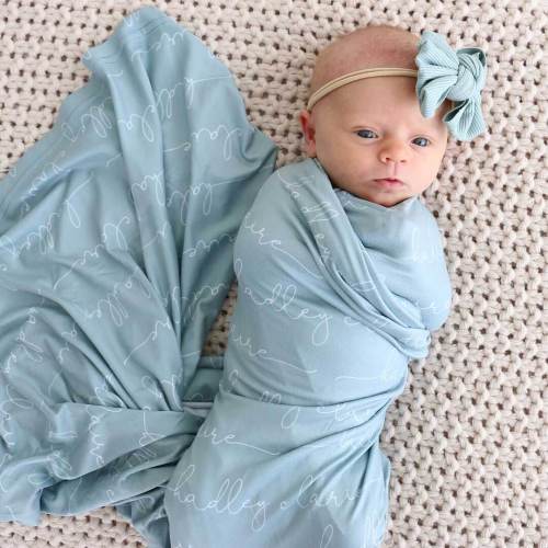 Personalized Baby Name Swaddle Blanket | Dusty Hues
