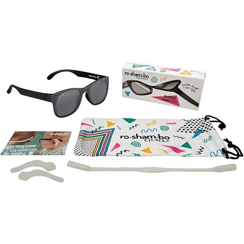 ROSHAMBO Unbreakable Square Sunglasses - Italian Made Polarized - BPA Free with Strap + Accessories - USA Assembled