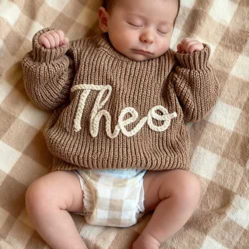 Personalized Toddler Name Jumper, Hand Embroidered Newborn Sweater, Birthday Gifts, Baby Shower Gifts