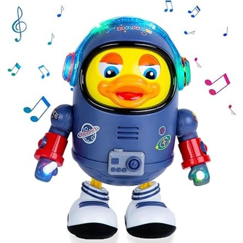 Berry President Electric Space Duck, Electric Toys with Lights and Sounds, Moving Walking Dancing Toys for Toddlers