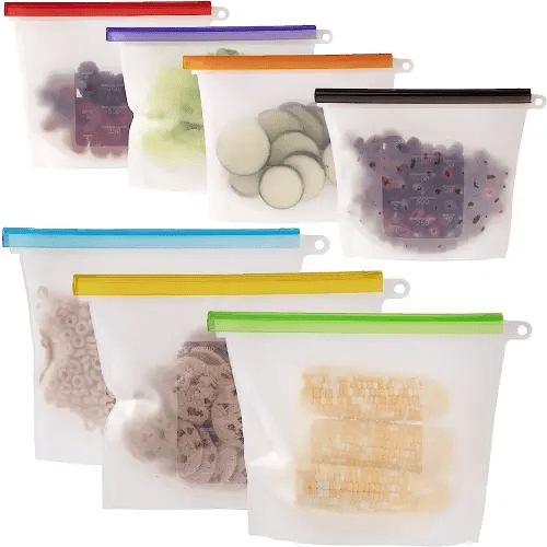 WeeSprout Reusable Food Storage Bags, Leakproof Airtight Pouches