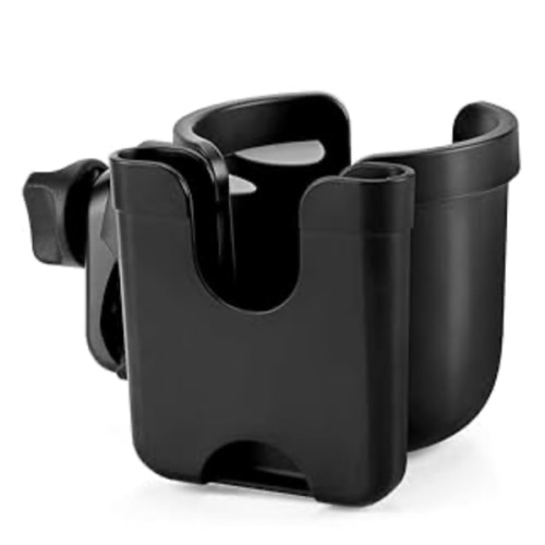 Accmor Stroller Cup Holder with Phone Holder, Bike Cup Holder, Universal Cup Holder for Uppababy Nuna Doona Strollers, 2-in-1 Cup Phone Holder for Stroller, Bike, Wheelchair, Walker, Scooter