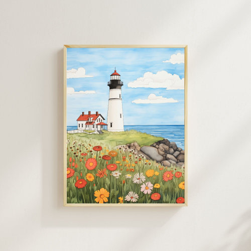 Cape Elizabeth Watercolor Art, Maine Lighthouse Art Print, Cape Elizabeth Lighthouse, Wall Art, Wall Decor, Gift Idea, Living Room Art