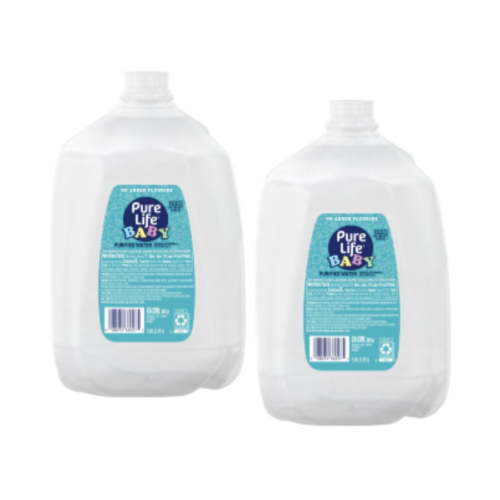 Pure Life Baby Purified Water, No Added Fluoride, 1 Gallon Jugs (2 Pack)