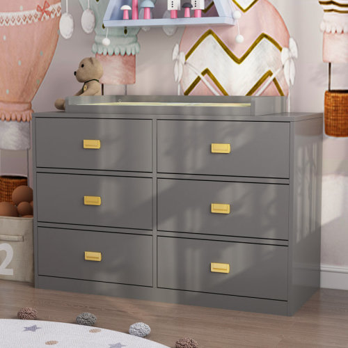 Latitude Run® 6 Drawers Changing Table Dresser & Reviews | Wayfair